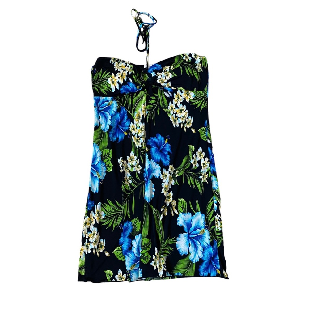 Hawaiian/Tropical Print Halter Dress